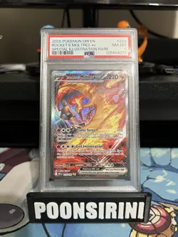 2025 Pokemon DRI EN Rocket’s Moltres Ex #229 PSA NM-MT 8 - Image 1