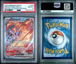 2025 Pokemon DRI EN Rocket’s Moltres Ex #229 PSA NM-MT 8 - Image 5