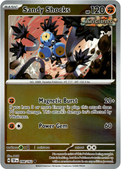 NM Pokemon Temporal Forces Sandy Shocks 098/162 Reverse Holo NM - Image 1