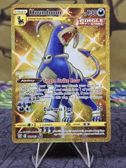 Pokemon TCG Houndoom 179/163 Gold Secret Holo Battle Styles Full Art NM- - Image 1