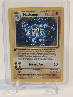 Machamp 8/102 Base Set Holo Rare 1st Edition 1999 WOTC Pokemon TCG LP - Image 1