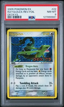 2005 Pokemon EX Deoxys Rayquaza Reverse Holo Rare #22 PSA 8 NEAR MINT - Image 1