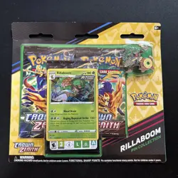 POKEMON CROWN ZENITH RILLABOOM PIN COLLECTION SEALED - Image 1