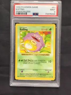 Pokemon Cards: Base Set Shadowless Common: Koffing 51/102 PSA 9 - Image 2