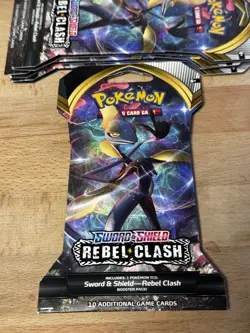 Pokemon TCG Sword Shield Rebel Clash - 1 SINGLE Booster Pack 10 Random Cards 820650806827 - Image 1