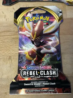Pokemon TCG Sword Shield Rebel Clash - 1 SINGLE Booster Pack 10 Random Cards 820650806827 - Image 1