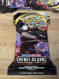 Pokemon TCG Sword Shield Rebel Clash - 1 SINGLE Booster Pack 10 Random Cards 820650806827 - Image 1
