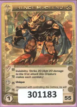 (301183) PRINCE MUDEENU 55/70/25/75/55 (2 Max Stats) SR HOLOFOIL Chaotic Card - Image 1