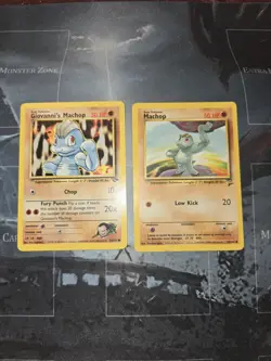 Machop 2 Card Lot Gym Challenge & Base Set 2 Pokemon Vintage - Image 1