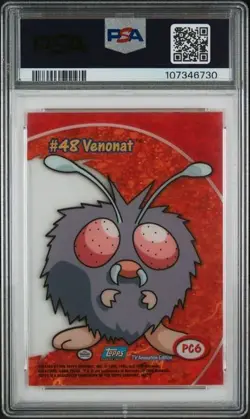 2000 Topps Pokemon TV Animation Clear Cards #PC6 Venonat PSA MINT 9 - Image 2