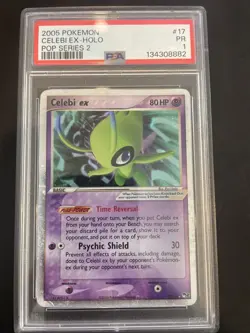 Pokemon TCG Celebi EX Ultra Rare Holo Card 17/17 Pop Series 2 PSA 1 - Image 1