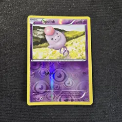 Pokemon TCG XY Base Set Spoink Reverse Holo Card 49/146 - Image 1