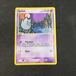 Spoink 62/100 Pokemon Card TCG EX Crystal Guardians Reverse Holo Stamped - Image 1