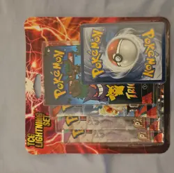 Konami Pokemon TCG Lightning Set Booster 3 Packs 1 Bonus Card Coin - 307386 - Image 1