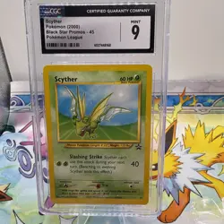 CGC 9 MINT Scyther 2000 Black Star Promos 45 Pokemon League Pokemon Card - Image 1