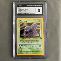 CGC 8 Muk 1999 Fossil 13/62 Holo Pokemon Card - Image 1