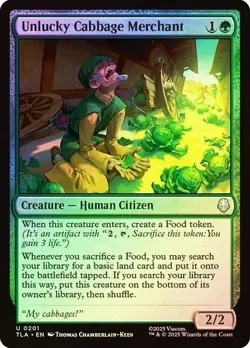 NM Foil Unlucky Cabbage Merchant, MTG, Avatar: The Last Airbender, Magic, 201 - Image 1