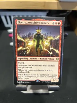 Electro, Assaulting Battery #76 Rare - Marvel's Spider-Man SPM MTG PACK FRESH - Image 1