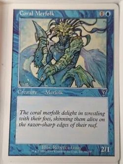 Coral Merfolk - 7th Edition Core Set - Magic the Gathering MTG Nice! - Image 1