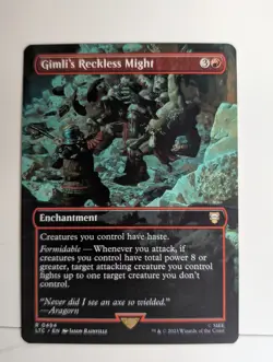 MTG - Gimli's Reckless Might - R - LTC - Borderless - 494 - Image 1