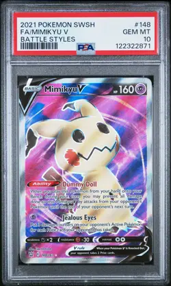 2021 Pokemon Sword & Shield Battle Styles Mimikyu V #148 Fa Battle Styles PSA 10 - Image 1