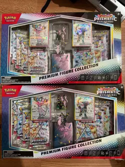Pokemon Prismatic Evolutions Premium Figure Collection *Lot of 2* *Dinged Box* - Image 1