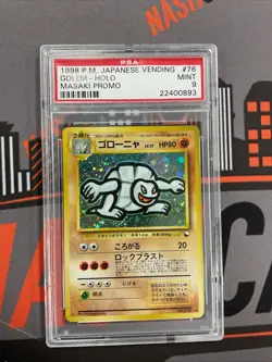 PSA 9 MINT Masaki Golem HOLO 1999 Pokemon Japanese Vending Promo SWIRL - Image 1