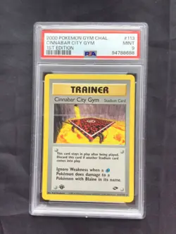 Pokemon: Gym Challenge 1st Edition Uncommon: Cinnabar City Gym 113/132 PSA 9 - Image 1