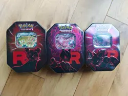 🚚UK IN HAND🔥Pokemon TCG Team Rocket Tins Full Set of 3 - New & Sealed ✅🚚 - Image 1