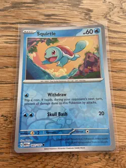 Pokemon TCG Scarlet & Violet 151 Squirtle 007/165 Reverse Holo - Image 1