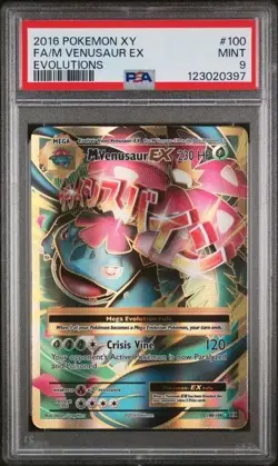 2016 Pokemon XY Evolutions Mega Venusaur EX Full Art PSA 9 Mint English 100/108 - Image 1