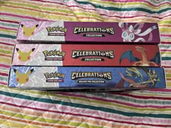 Set Of 3 NEW Pokemon Celebrations Collection Boxes - Zacian, Sylveon, Charizard - Image 3