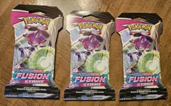 Pokemon Sword & Shield-Fusion Strike Sleeved 3x Booster Packs 820650809163 - Image 1