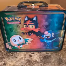 Vintage Pokemon Lunchbox Tin With Over 3 LBs Of Cards In Sleeves Surprise Lot - Image 1