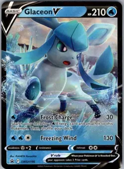 Pokemon Card Glaceon V SWSH196 Black Star Promo - Near Mint - Image 1