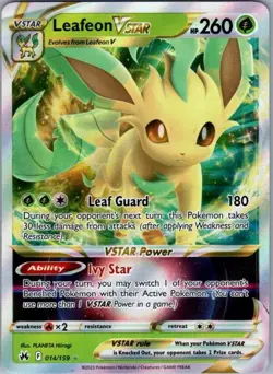 Pokemon Card Leafeon VSTAR 014/159 Crown Zenith - Near Mint - Image 1