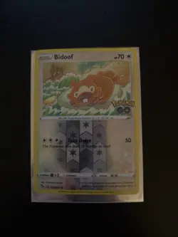 Bidoof (Ditto) Reverse Holo Unpeeled Pokemon Card 059/078 Pokemon GO 2022 - Image 1
