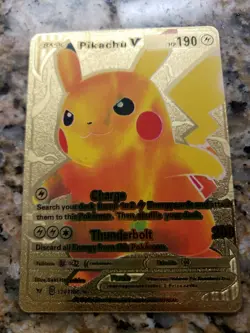 Pokemon Card Pikachu V Gold Foil Fan Card 170/185 HP190 Fan/Display Art - Image 1