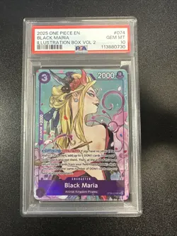 Black Maria Illustration Box Vol.2 OP08-074 One Piece Promo Cards Foil PSA 10 JL - Image 1