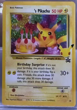Birthday Pikachu Celebrations Classic Collection Pokemon Card 24 2021 Holo - Image 1
