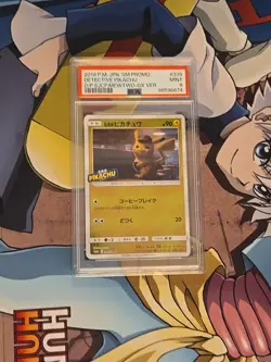 Pokemon Card Detective Pikachu 338/Sm-p Reverse Holo Promo Japanese PSA 9 - Image 1