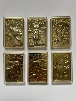 1999 Burger King Pokemon Gold Plated Card Collection FULL SET OF 6 - Image 2