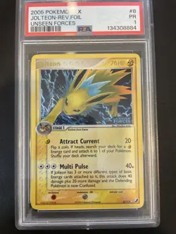 Pokemon EX Unseen Forces Jolteon Reverse Holo Card 8/115 PSA 1 - Image 1