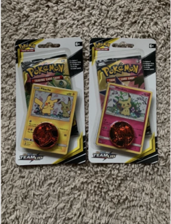 2x Sealed TEAM UP Blister Packs (Pikachu SM162 + Mimikyu SM163) Pokemon Cards - Image 1