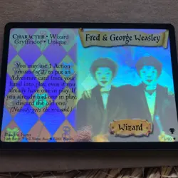 HARRY POTTER TRADING CARD FRED & GEORGE .WEASLEY HOLO 5/80 - Image 3