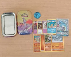 Pokemon Kanto Power Mini Tin Mewtwo With 9 Cards & Coin - Image 1