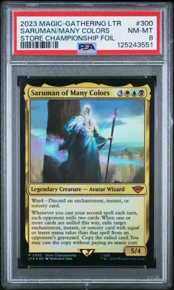 PSA 8 Saruman of Many Colors (0300) - FOIL PROMO Store Championship MTG - Image 1
