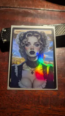 #005 Plains x Sugar Maid (Foil) MtG Alter Hand-Crafted! Anime Waifu - Image 1