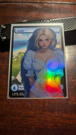 #007 Island x Beth Nior B (Foil) MtG Alter Hand-Crafted! Anime Waifu - Image 1