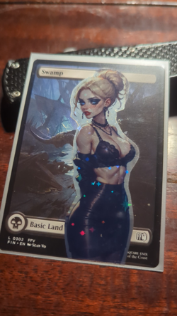 #009 Swamp x Ester Secretary (Space Foil) MtG Alter Hand-Crafted! Anime Waifu - Image 2